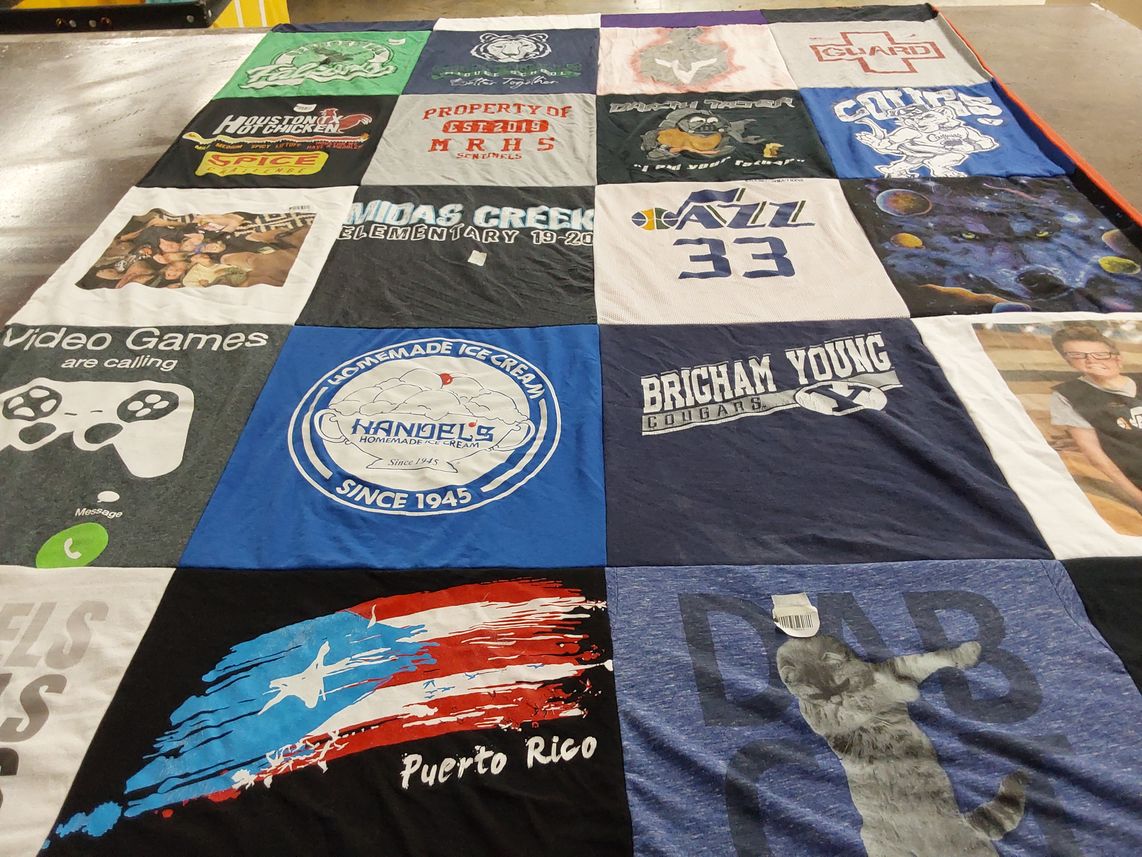 T-shirt quilt featuring brigham young cougars by Amy from UT