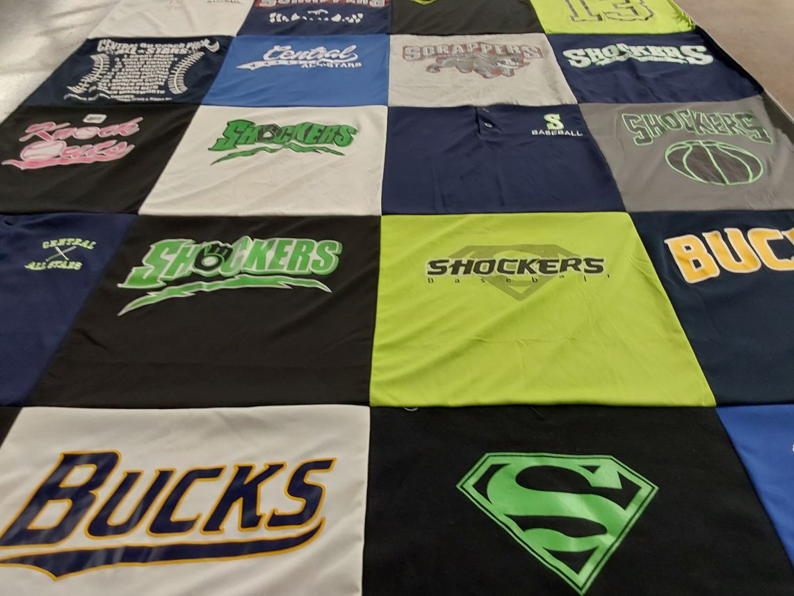 T-shirt quilt featuring shockers baseball by Brandalyn from MS