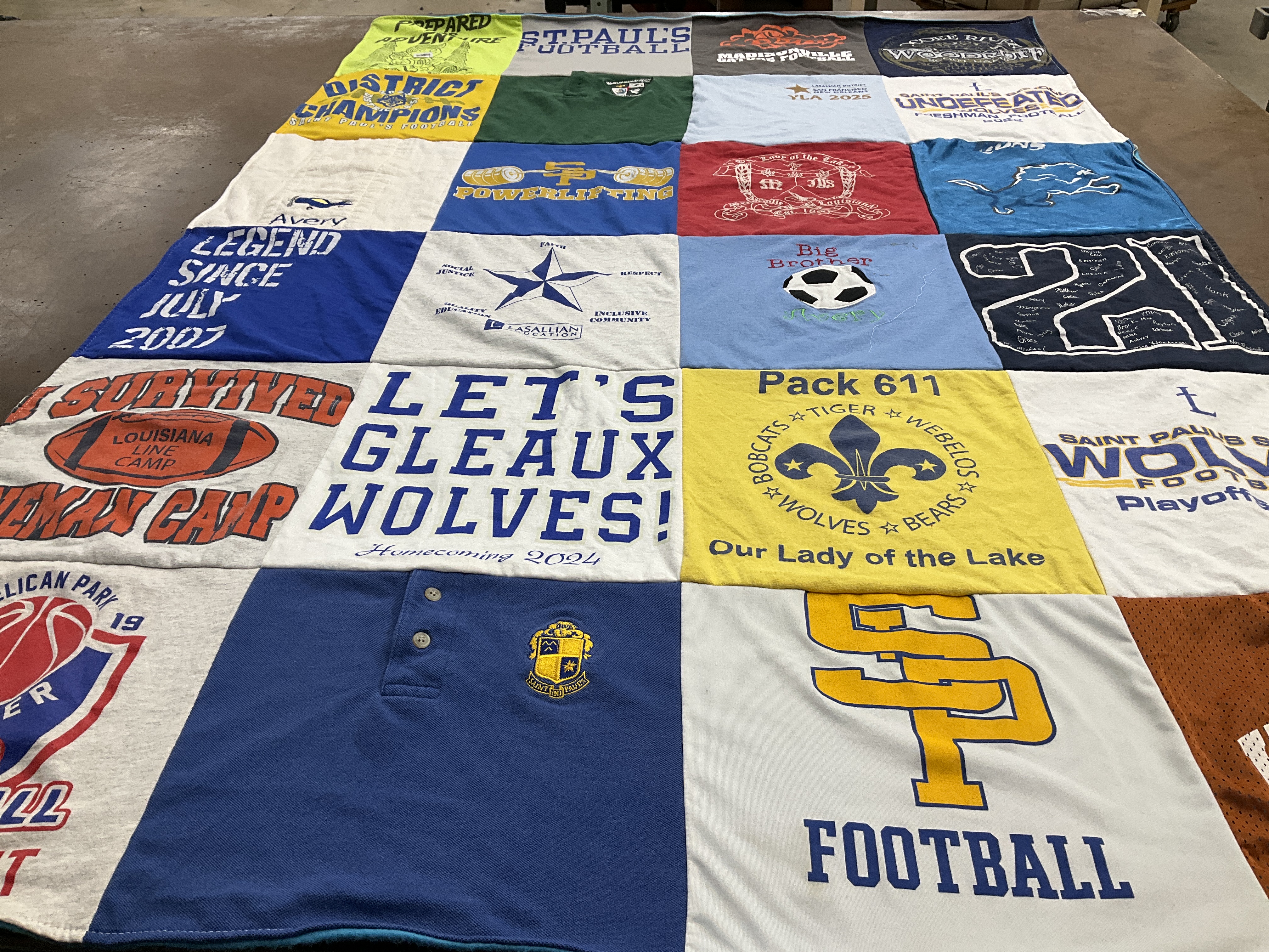 T-shirt quilt featuring louisiana football by Neely Richoux from LA