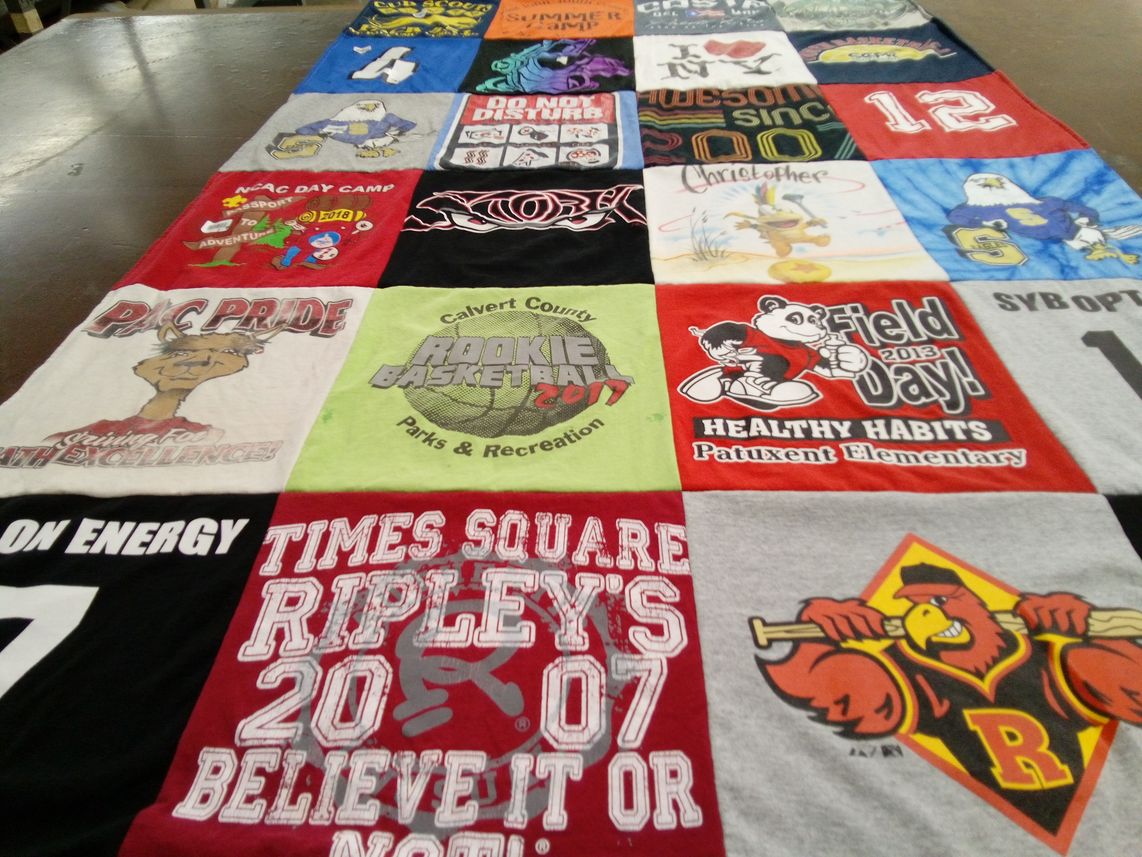 T-shirt quilt featuring patuxent elementary school, ripley college by Rosana from FL