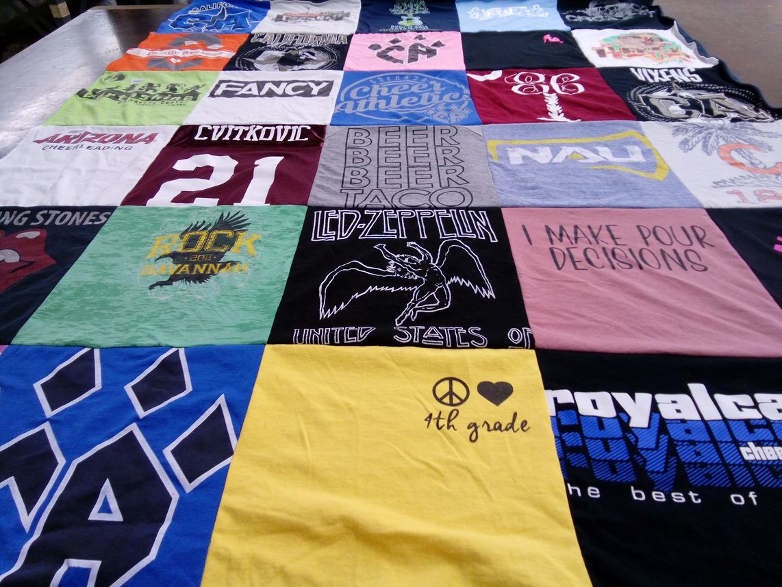 T-shirt quilt from northern arizona university by Lauren from AZ