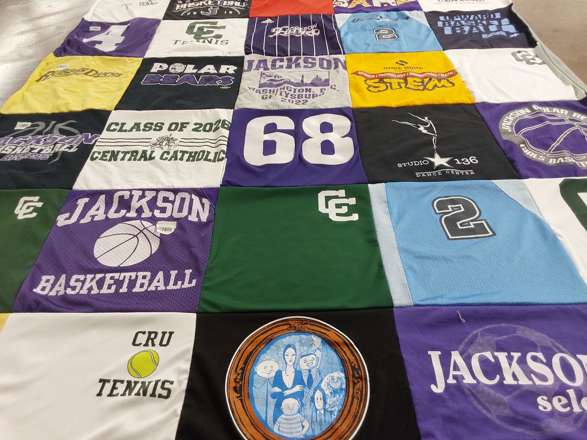 T-shirt quilt featuring jackson basketball, jackson girls basketball by Sharon from OH