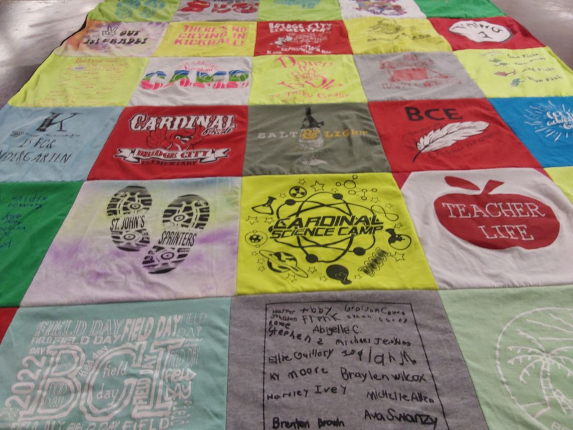 T-shirt quilt featuring st. john's sprinters by Courtney from TX