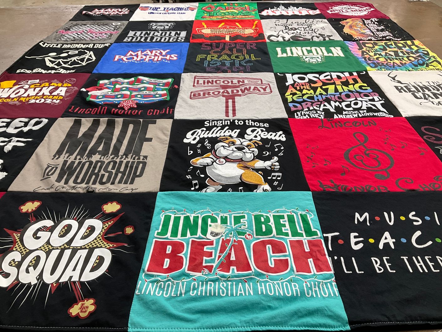 T-shirt quilt from lincoln christian college, lincoln university by Charm from OK