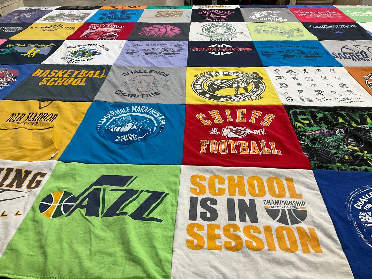 T-shirt quilt featuring kansas city chiefs by Jacqueline from WY