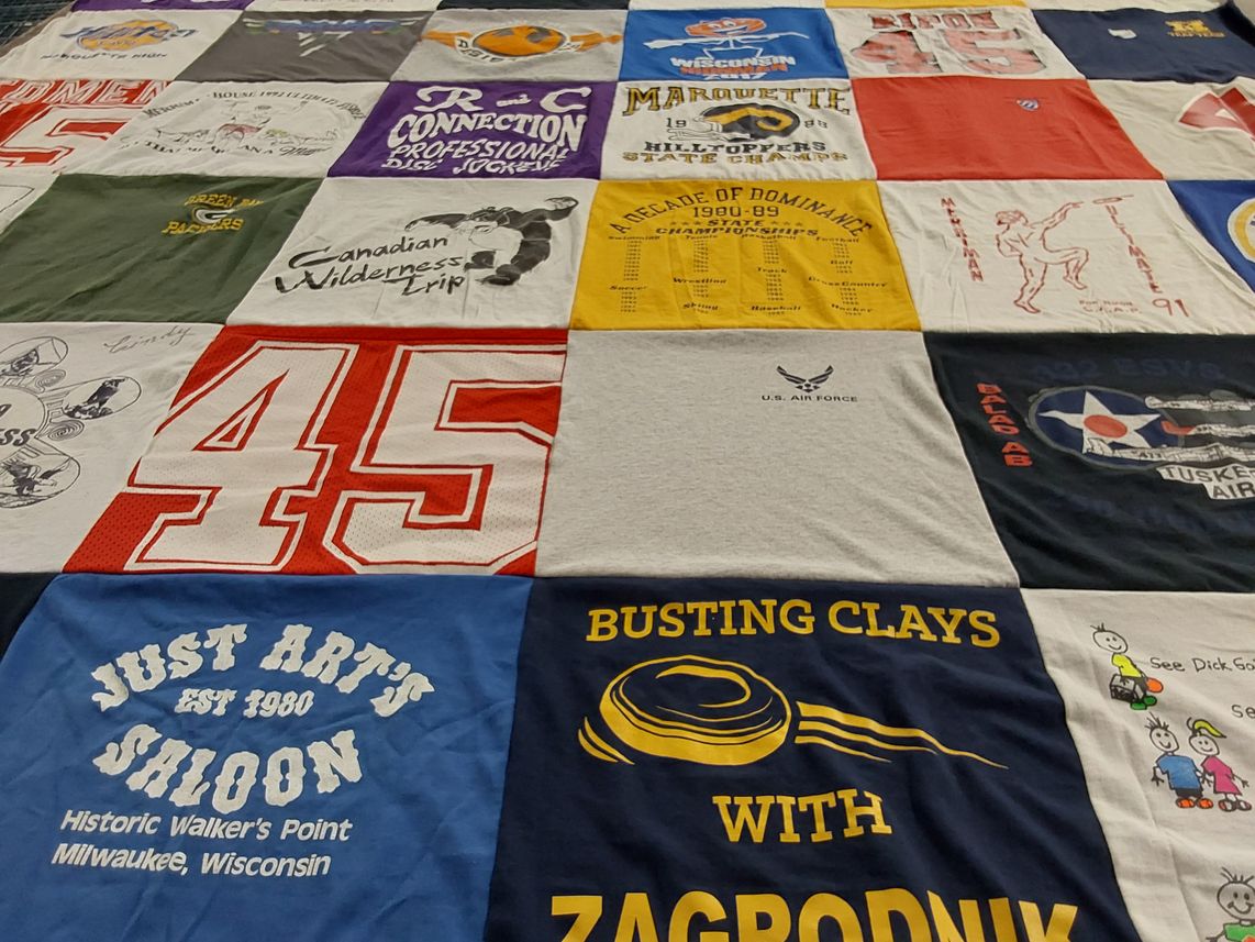 T-shirt quilt from marquette university by Dennis from WI