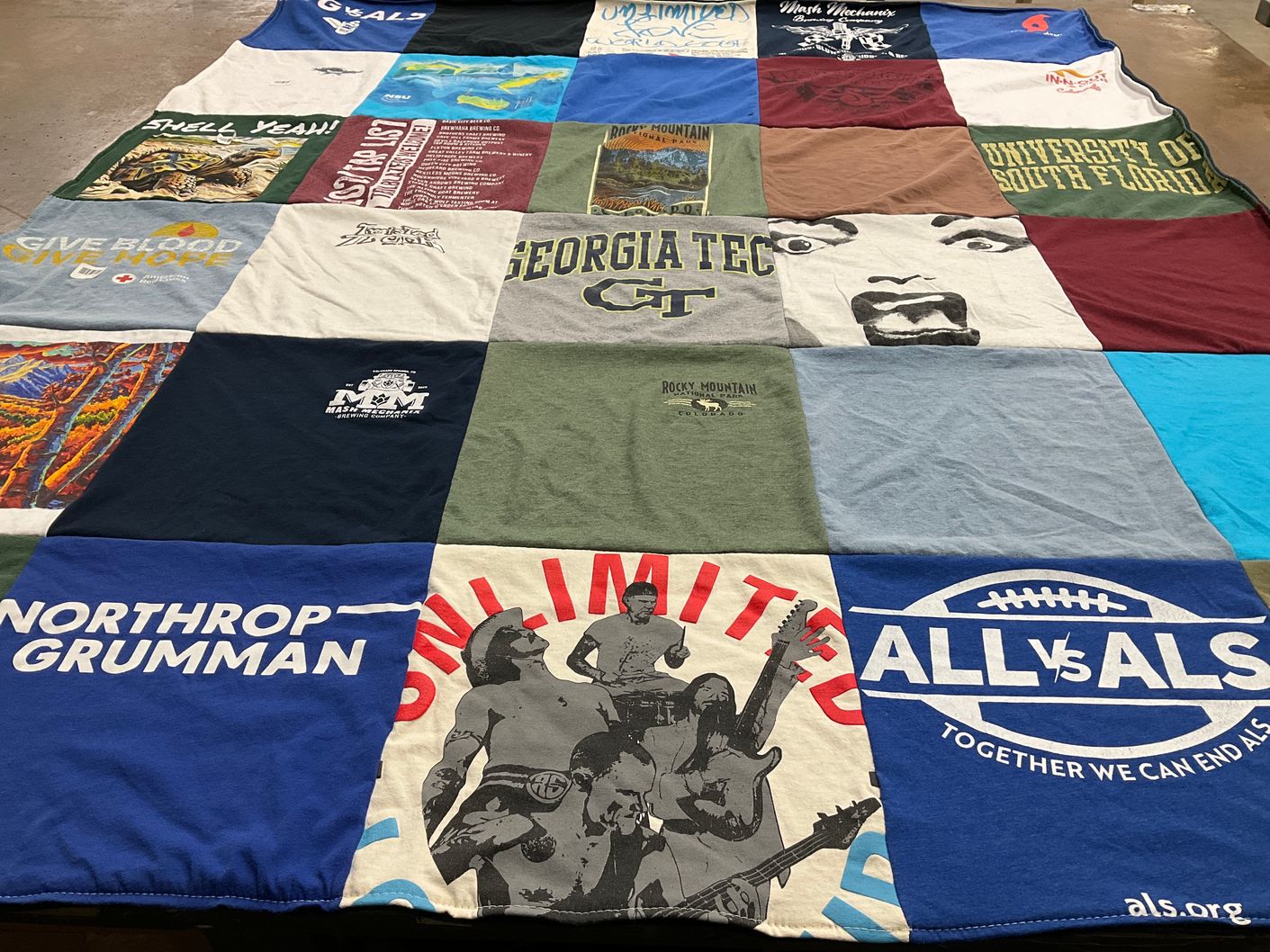 T-shirt quilt from georgia institute of technology, university of south florida by Kathleen from FL