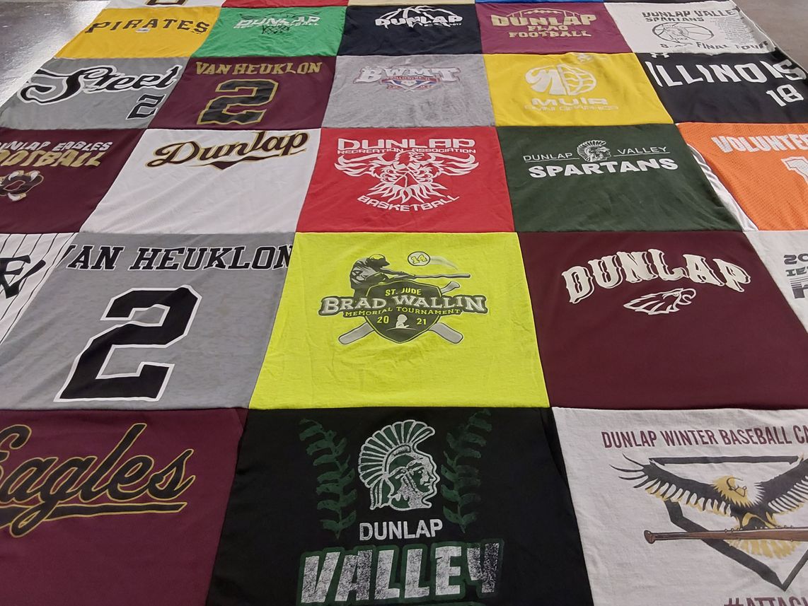 T-shirt quilt from dunlap valley high school, dunlap high school by Heidi from IL