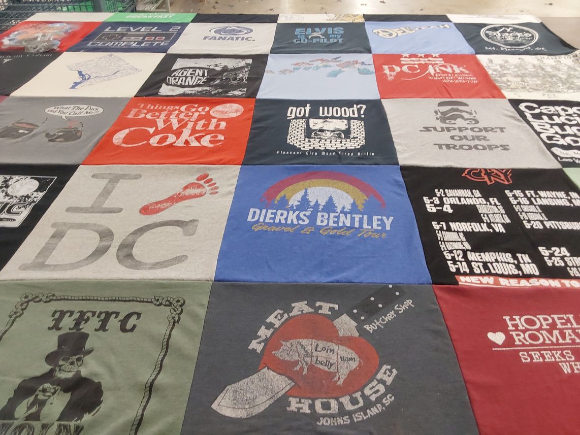 T-shirt quilt with music, food themes by Michael from SC