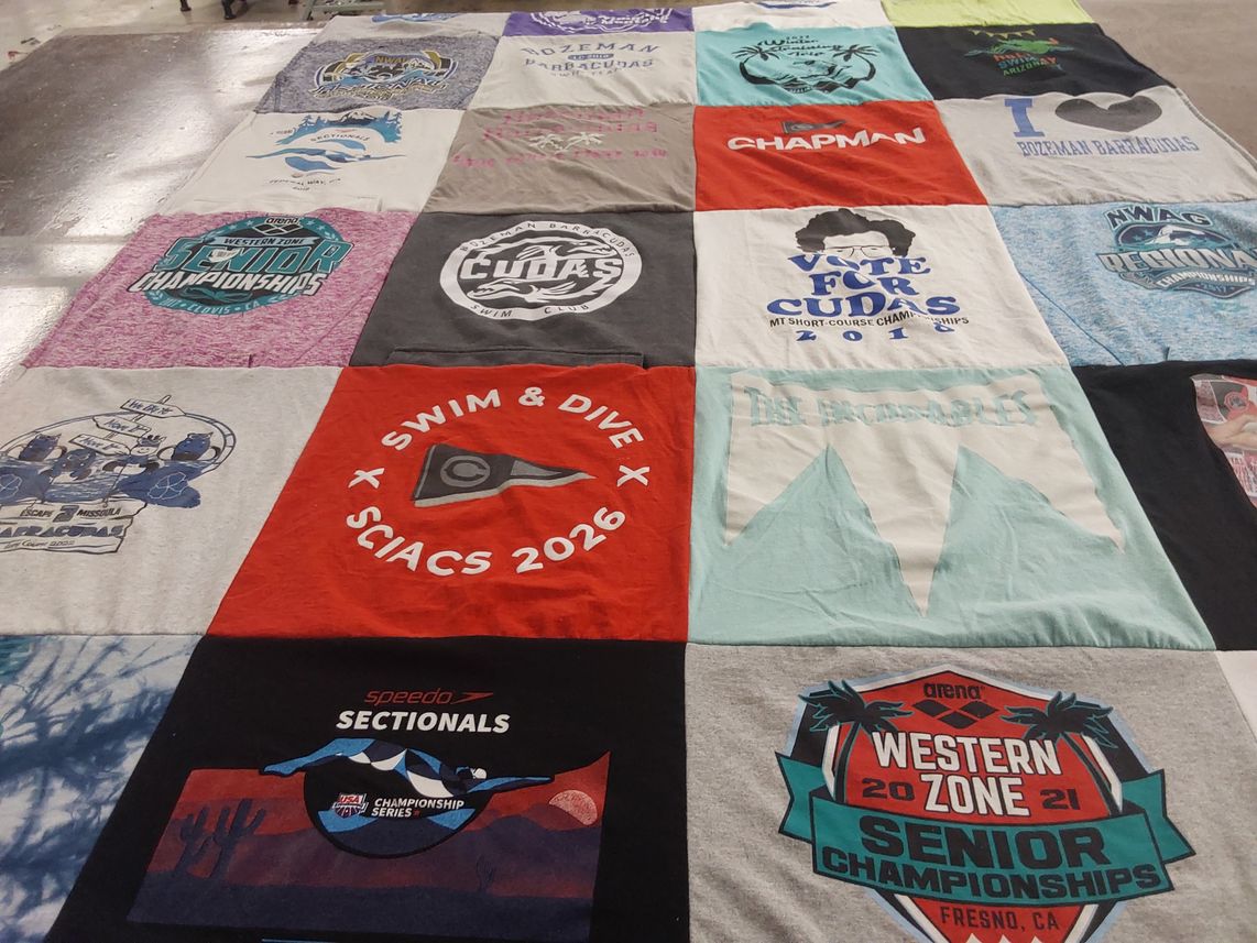 T-shirt quilt featuring bozeman barracudas by jane from MT