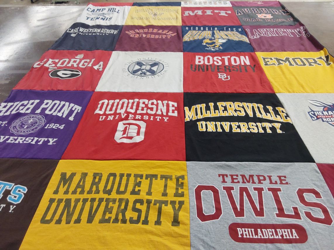 T-shirt quilt from duquesne university, boston university by Jack from PA