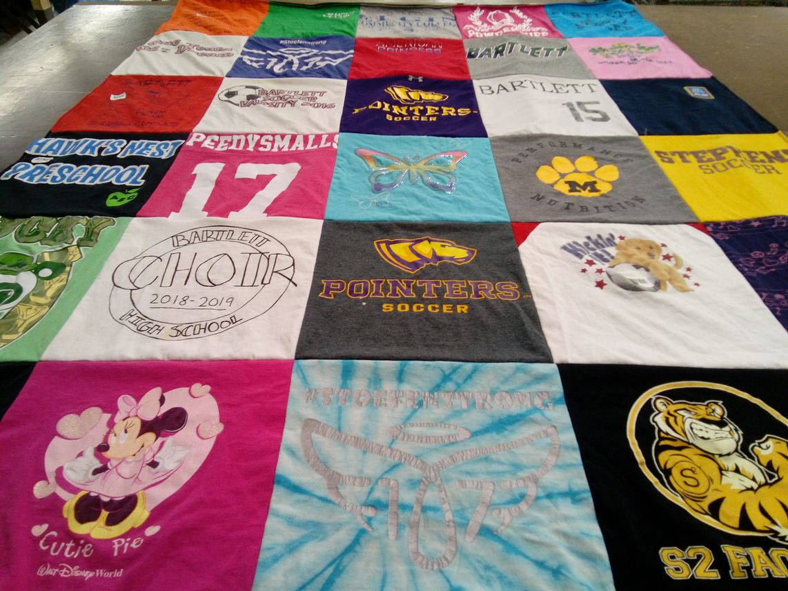 T-shirt quilt featuring bartlett pointers soccer by Michael from IL
