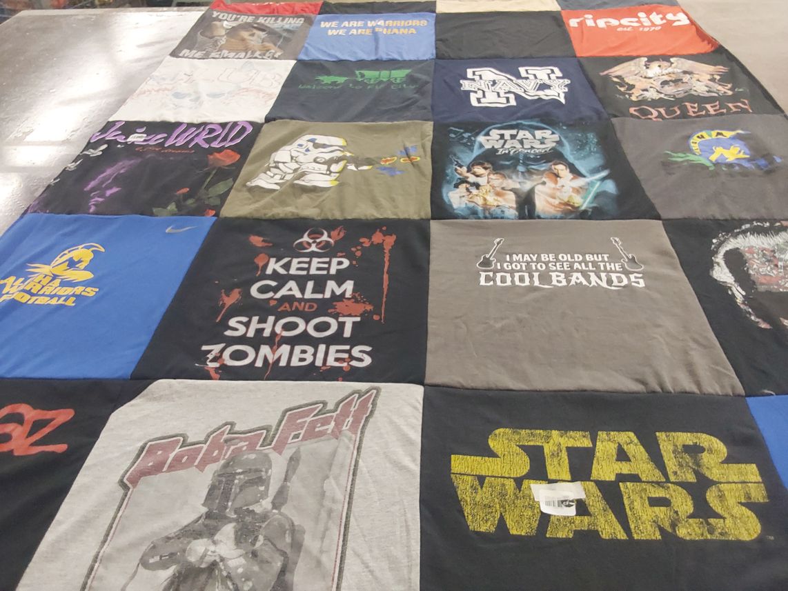 T-shirt quilt featuring ripon warriors football by Leslie from OR