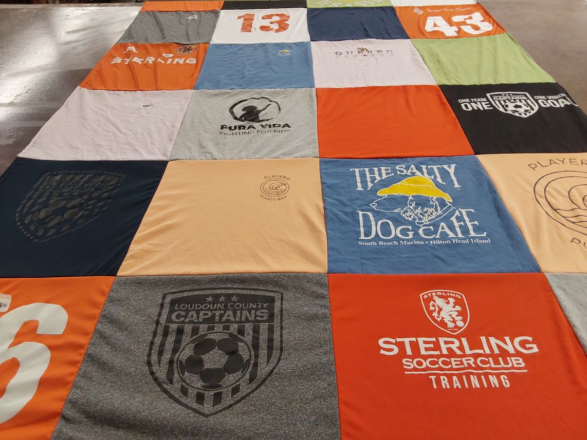T-shirt quilt featuring loudoun county captains, sterling soccer club by Andrean from VA
