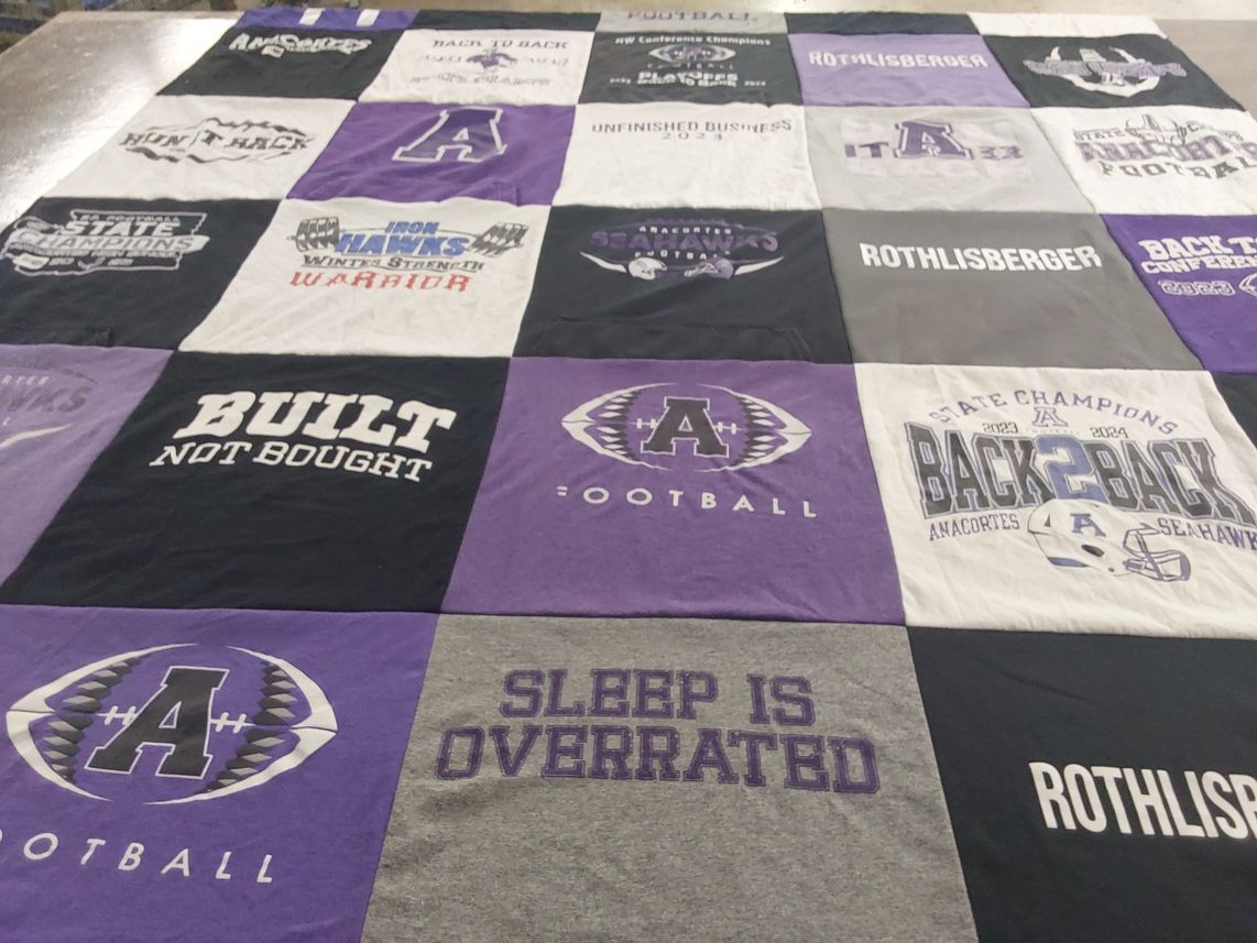 T-shirt quilt featuring anacortes seahawks football by Kim from WA