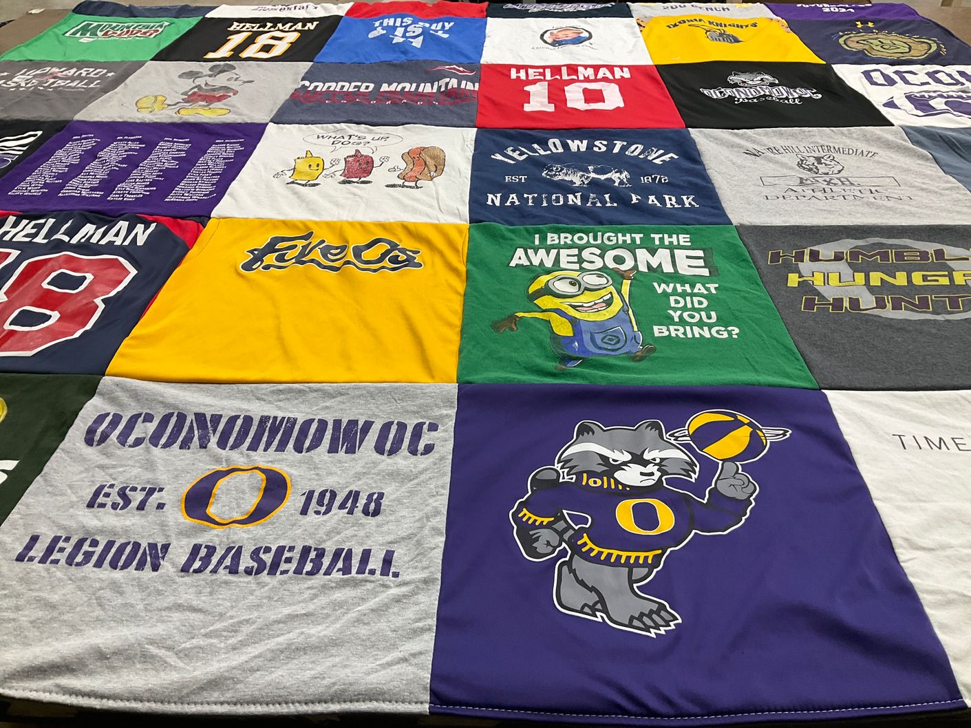 T-shirt quilt featuring oconomowoc legion baseball by jill from WI
