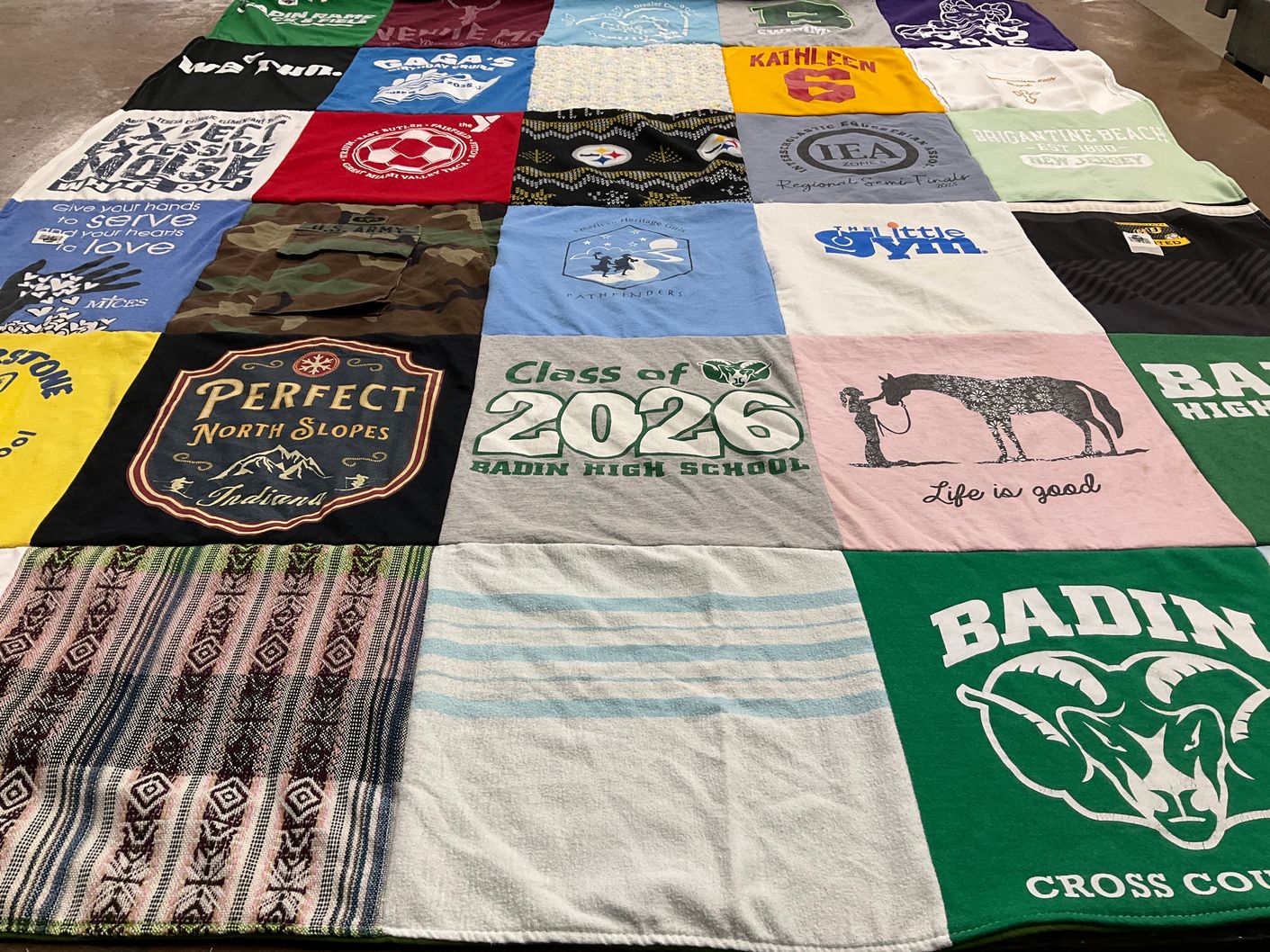 T-shirt quilt featuring badin high school cross country by COLLEEN from OH