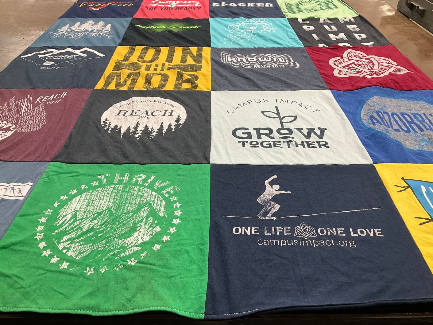 T-shirt quilt with social impact, community service themes by Matt from NE