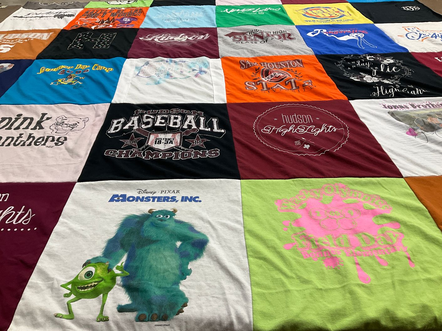 T-shirt quilt featuring hudson panthers baseball by Leah from TX