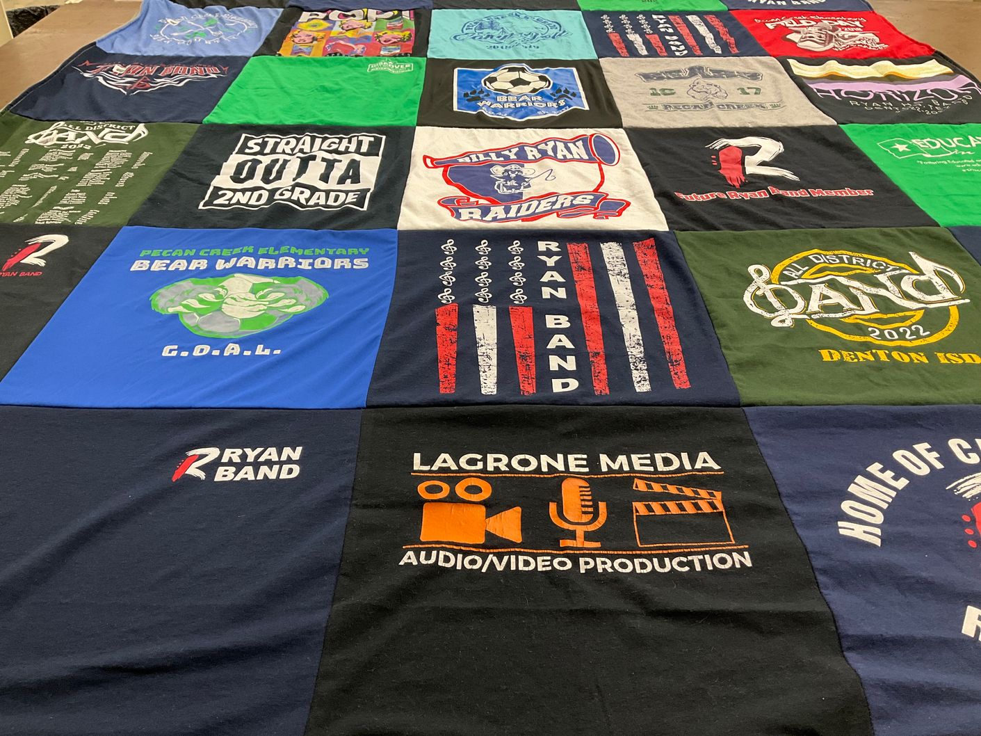 T-shirt quilt featuring ryan high school band by Laura from TX