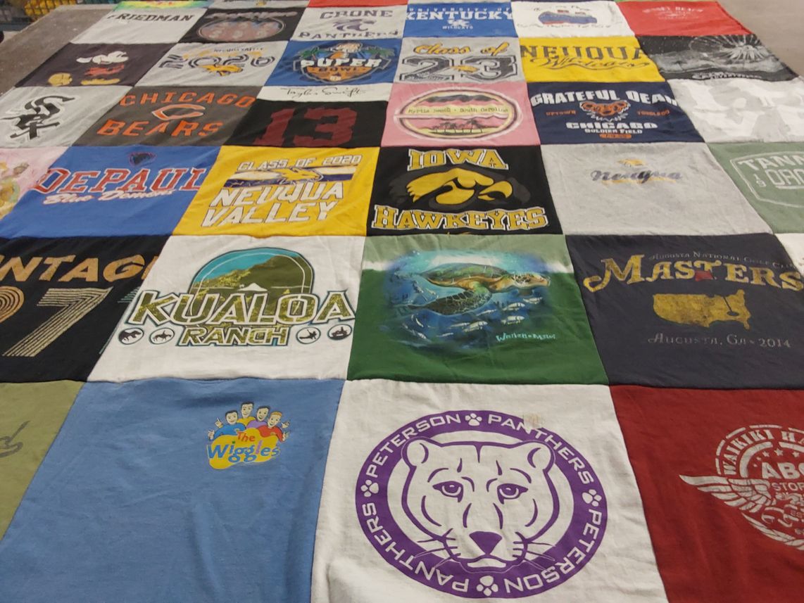 T-shirt quilt featuring iowa hawkeyes, peterson panthers by Marnee from IL