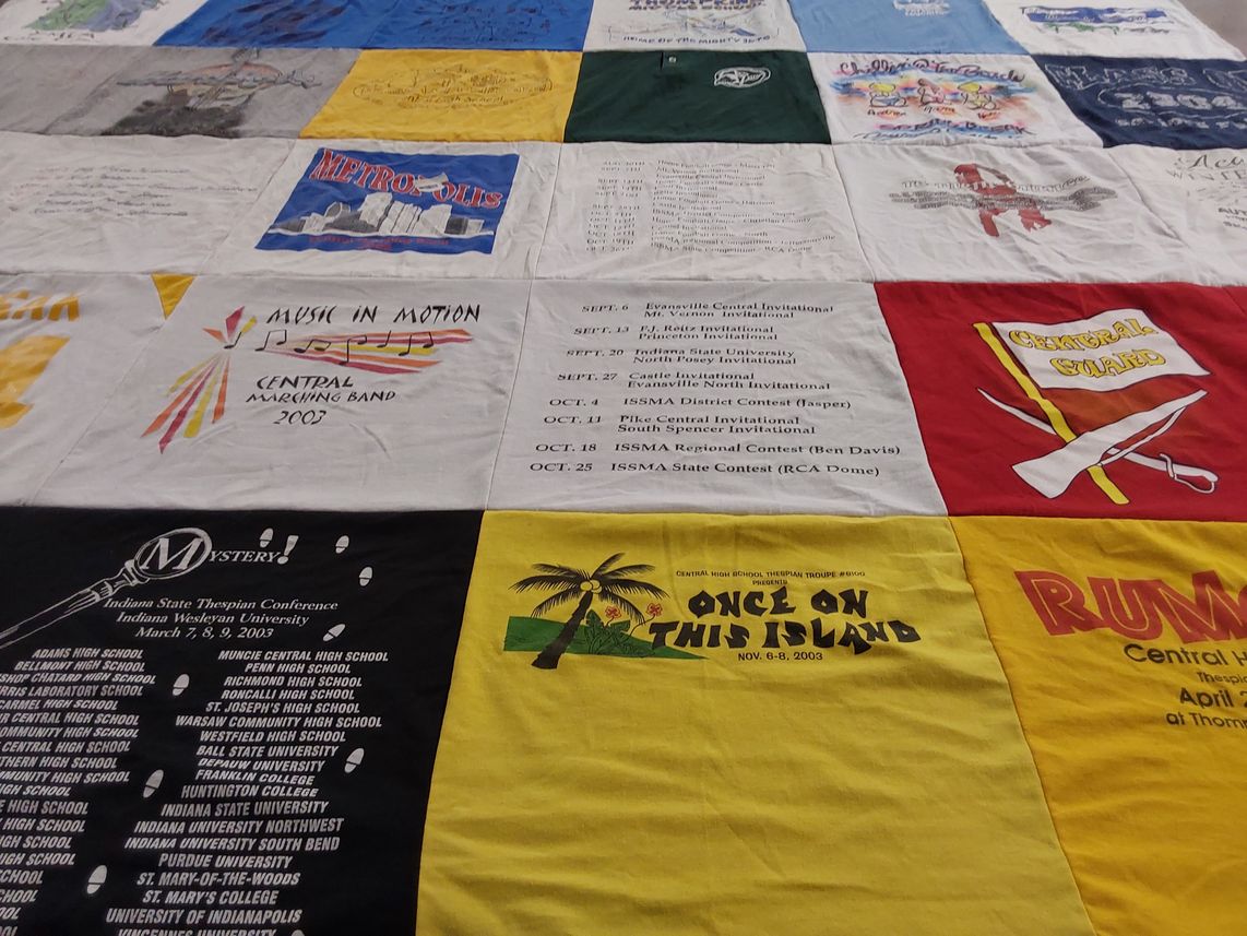 T-shirt quilt featuring marching band, central marching band by Andrea from CO