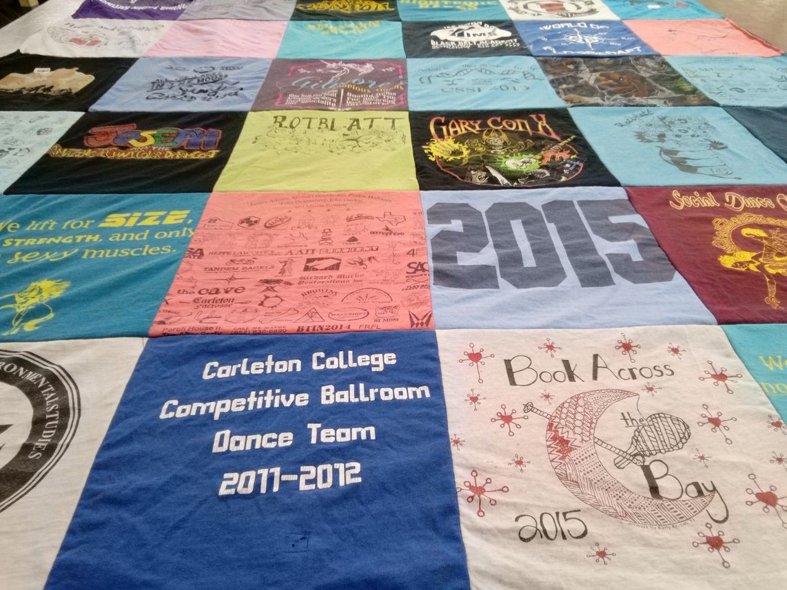 T-shirt quilt from carleton college by Terese from WI