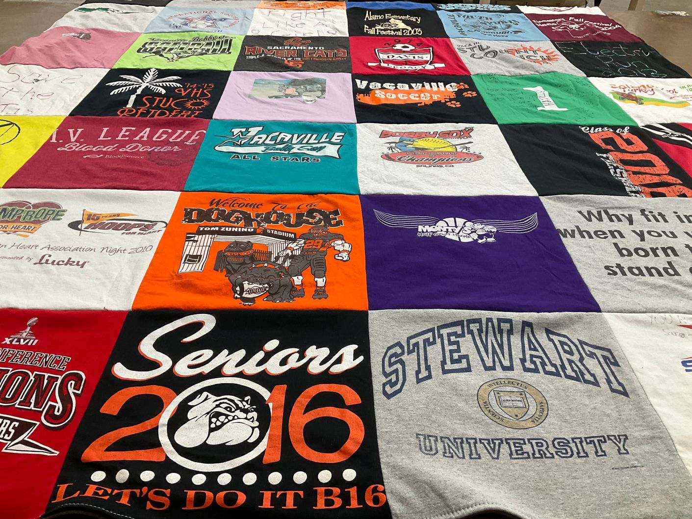 T-shirt quilt featuring vacaville all stars, sacramento river cats by Melinda from CA