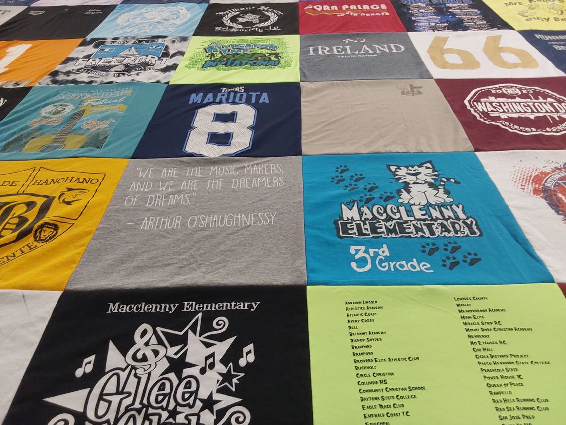 T-shirt quilt from macclenny elementary school by Jennifer from FL
