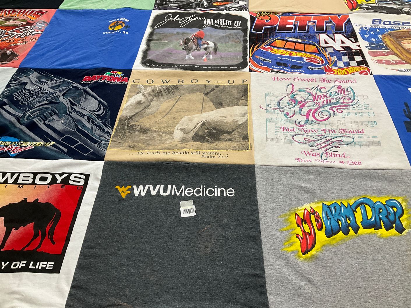 T-shirt quilt from west virginia university by Susan from WV
