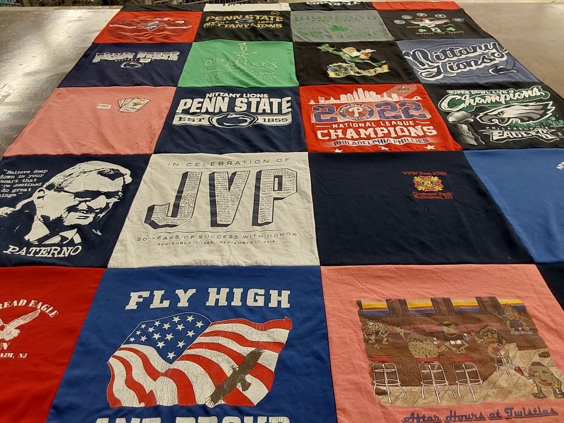 T-shirt quilt featuring philadelphia eagles, penn state nittany lions by Shelly from NJ