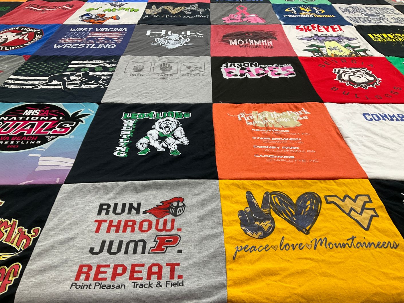 T-shirt quilt from point pleasant middle school by Nicole from WV
