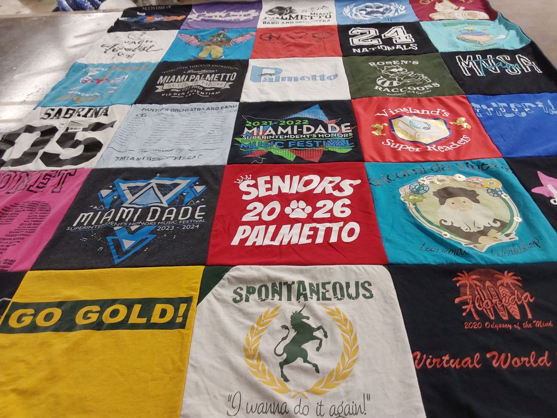 T-shirt quilt from miami palmetto senior high school, miami dade college by Dolores from FL