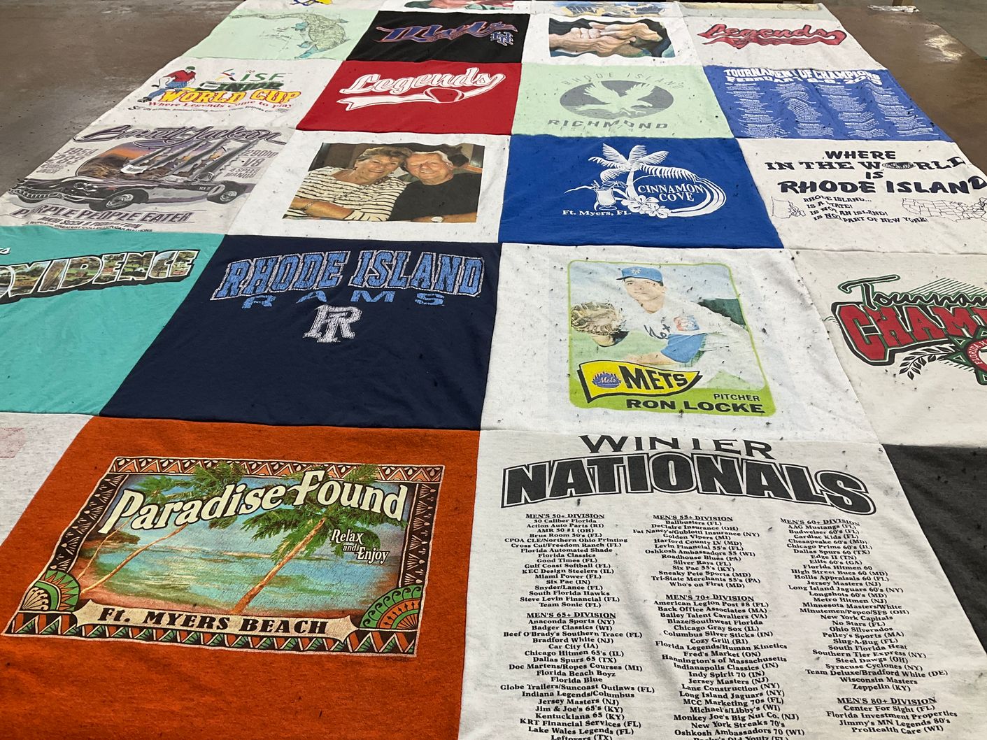 T-shirt quilt featuring rhode island rams by Paula from RI