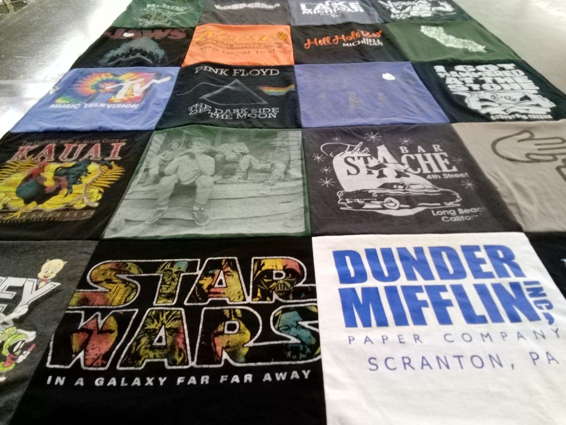 T-shirt quilt with music, television themes by Gary from MI