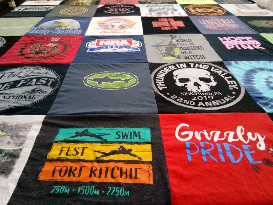 T-shirt quilt from fort ritchie swim fest by Marcy from PA