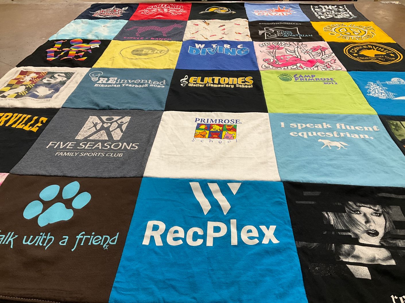 T-shirt quilt from primrose school by Traci from OH