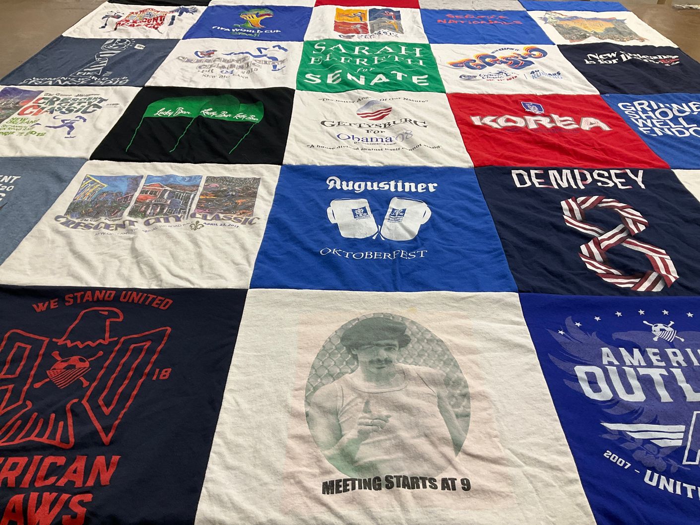T-shirt quilt with politics, sports themes by John from OH