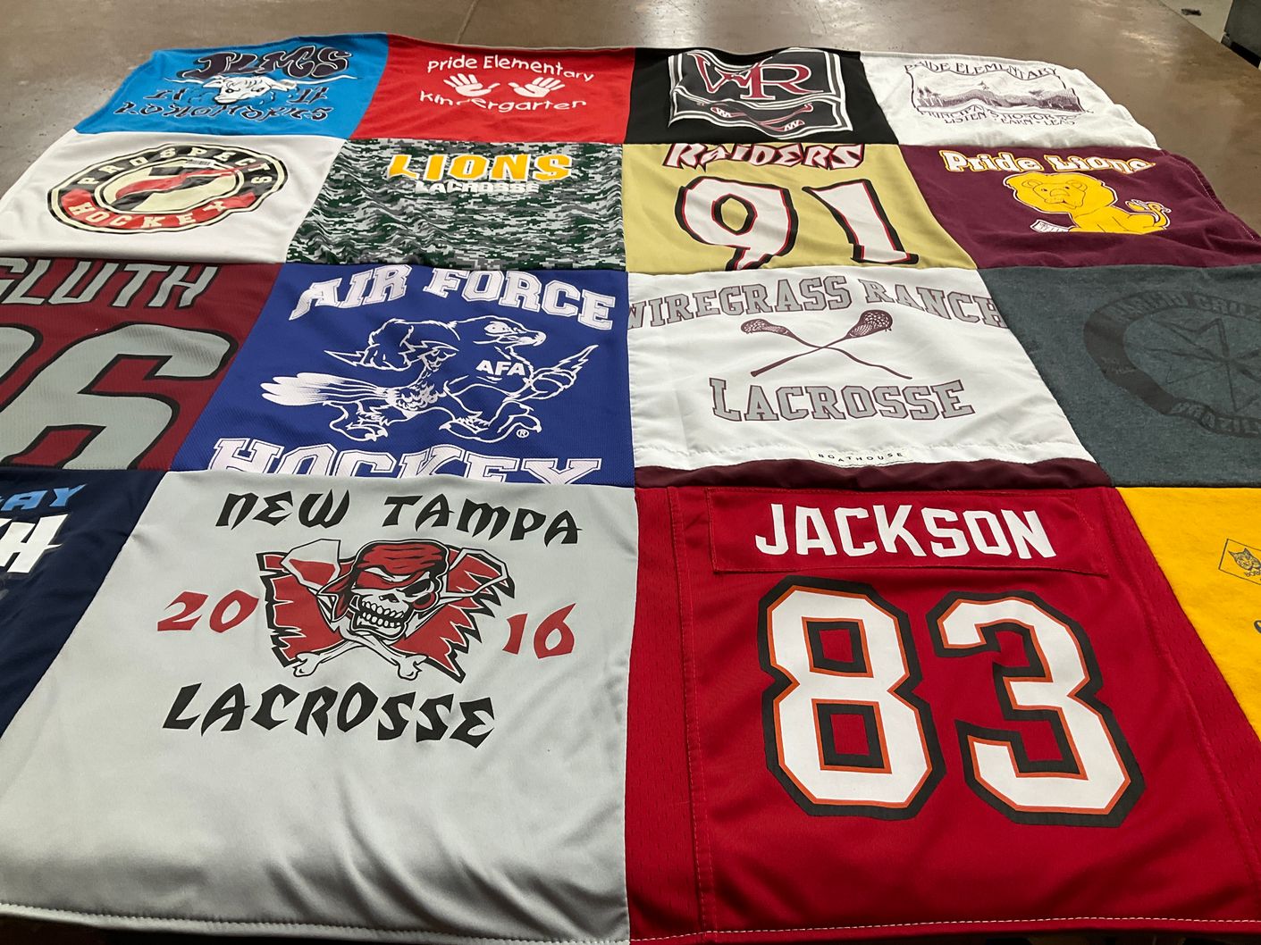 T-shirt quilt from wiregrass ranch high school by Angela from FL