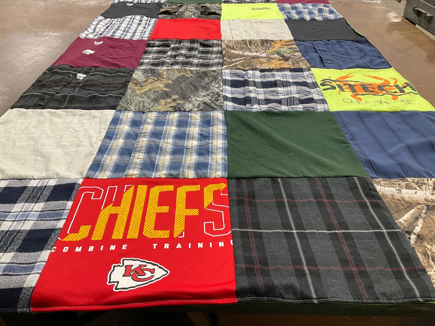 T-shirt quilt featuring kansas city chiefs by Linda from DE