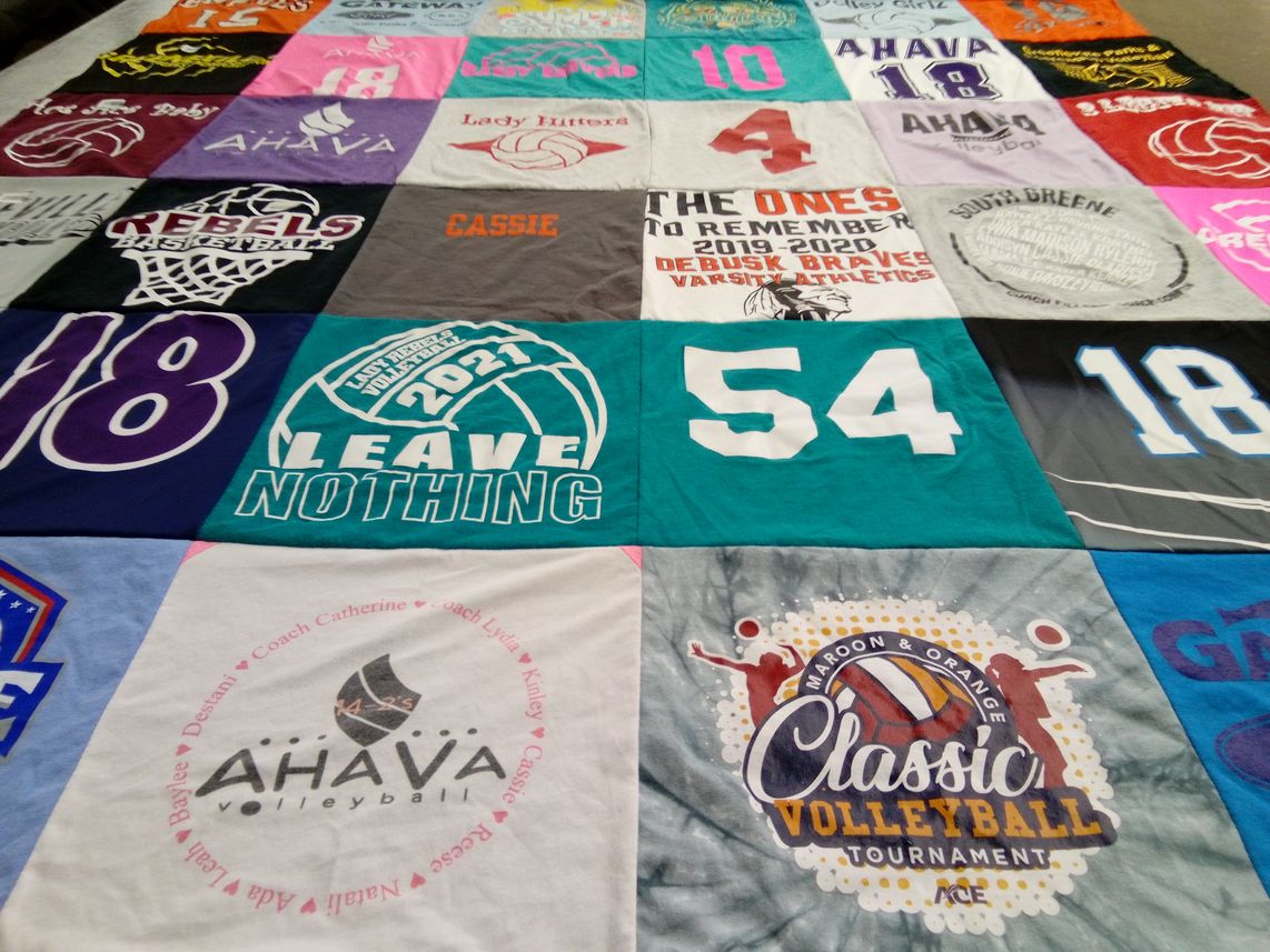 T-shirt quilt featuring lady volunteers by Tammy from TN