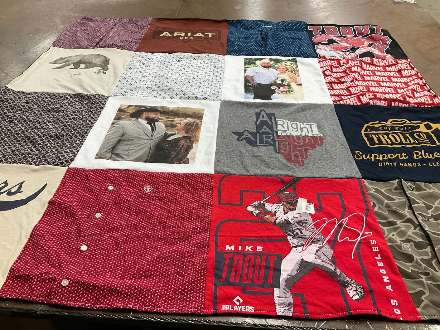 T-shirt quilt featuring los angeles angels by Elva from TX