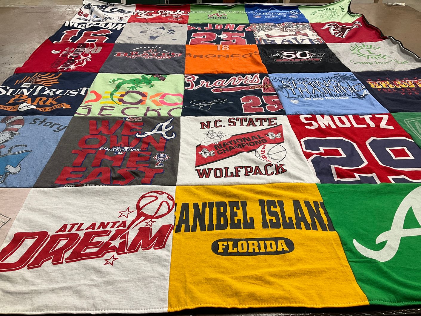 T-shirt quilt featuring atlanta braves, atlanta dream by Angelia from GA