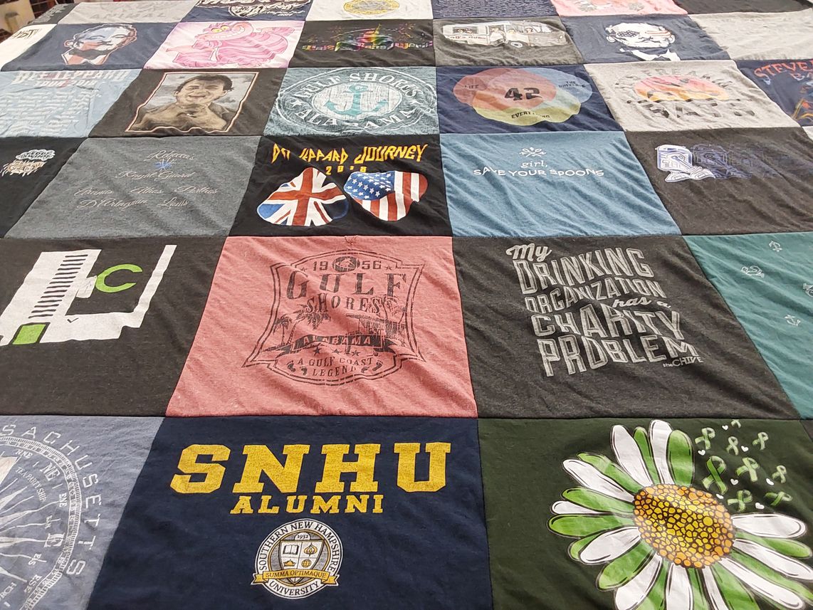 T-shirt quilt from southern new hampshire university by Tammy from TX