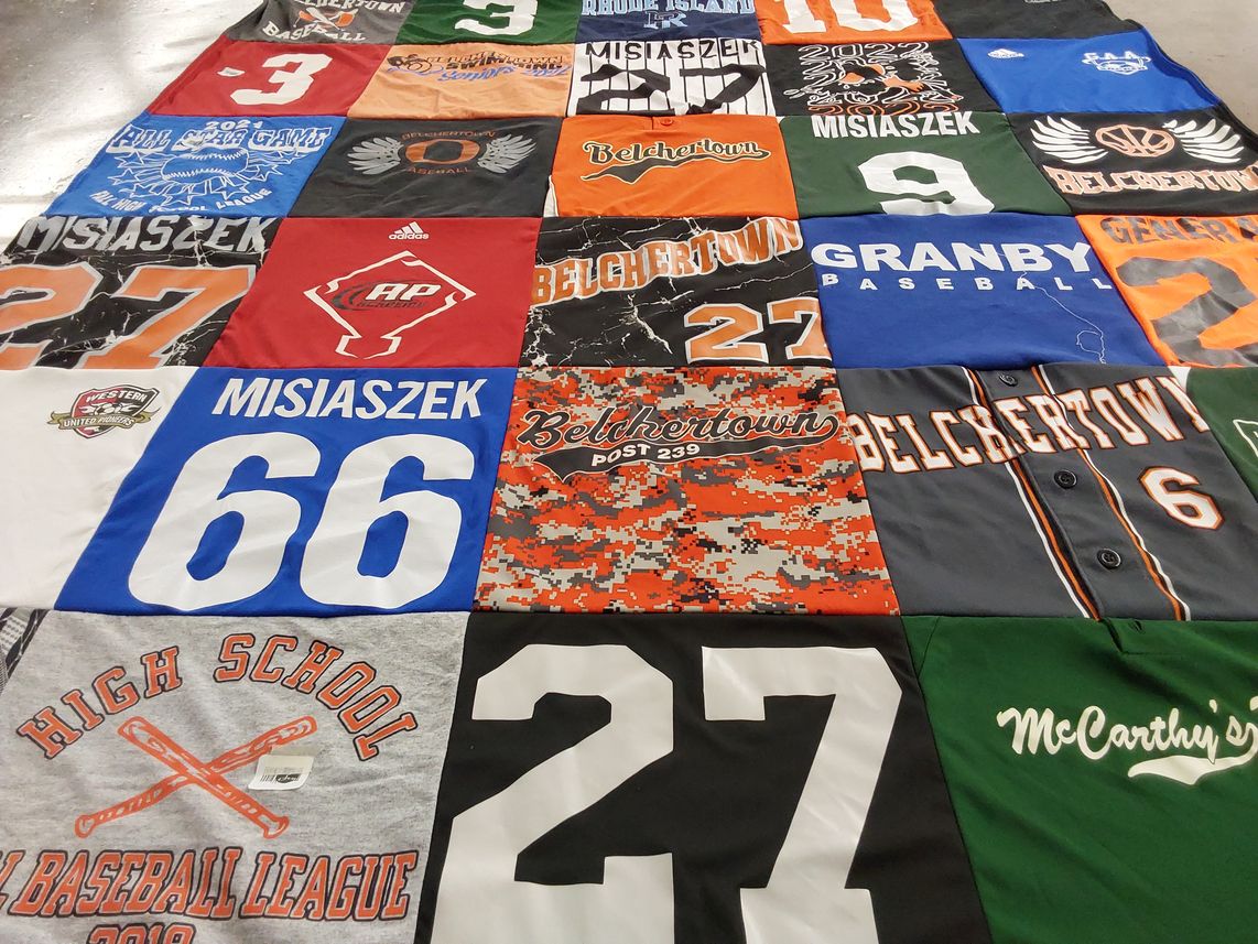 T-shirt quilt featuring belchertown baseball by Karen from MA