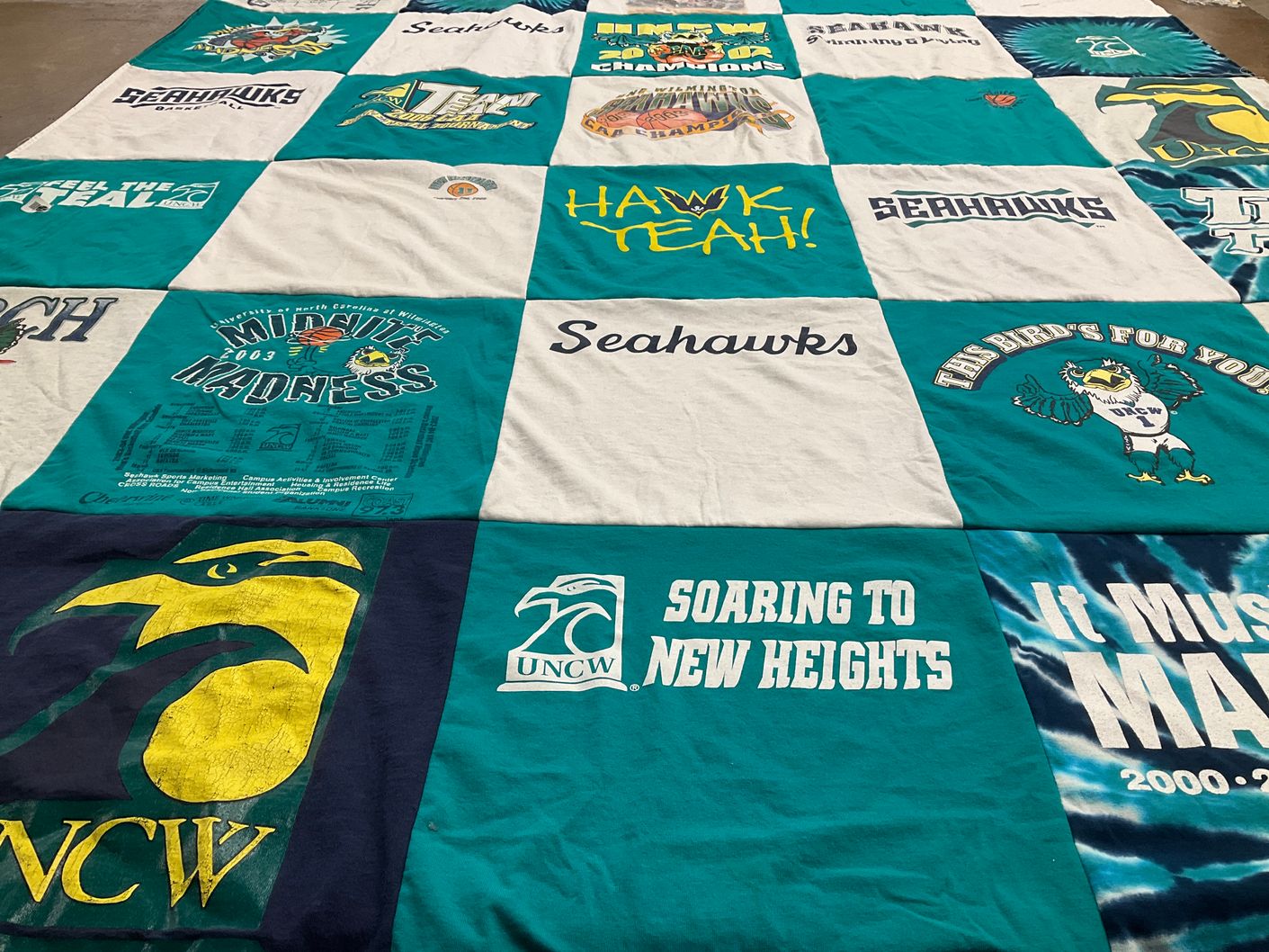 T-shirt quilt featuring seahawks by Nancy from NC