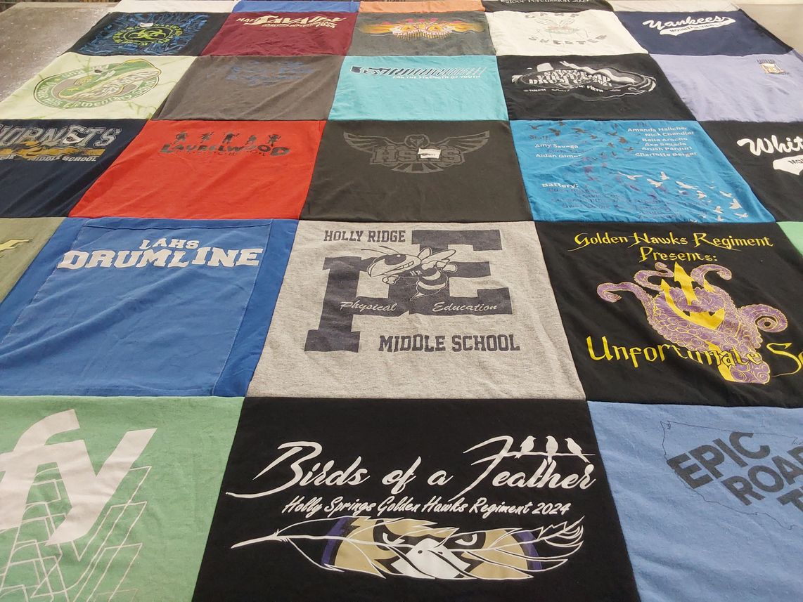 T-shirt quilt from holy ridge middle school, laurelwood middle school by Shayla from NC