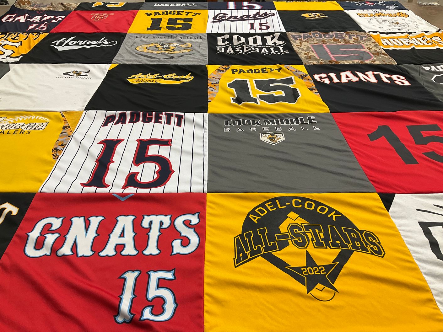 T-shirt quilt featuring adel-cook all-stars, padgett by Sherry from GA