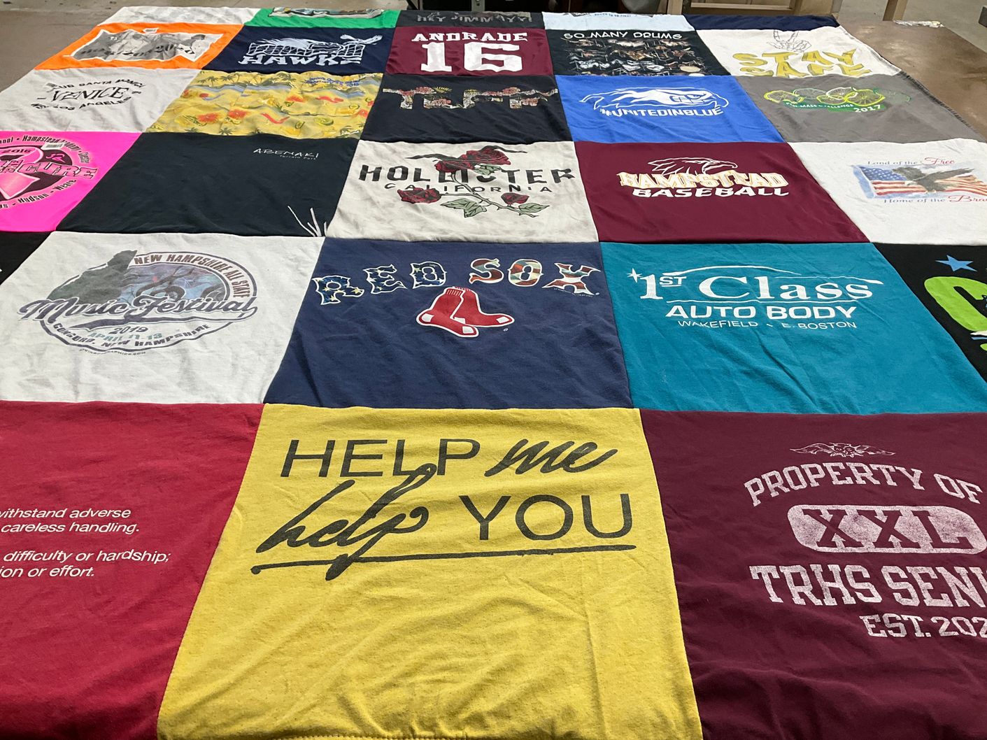 T-shirt quilt featuring boston red sox by Jennifer from NH