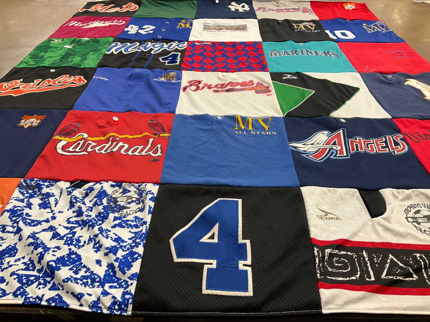 T-shirt quilt featuring new york mets, seattle mariners by Barbara from CA